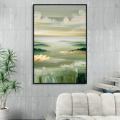 Glendale Scenic Horizons Living Room - Black Canvas Wall Art
