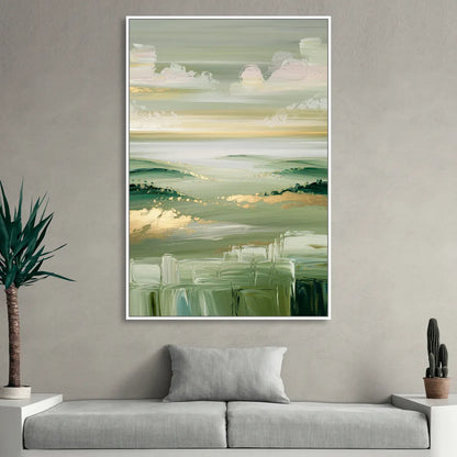 Glendale Scenic Horizons Sitting Room - White Canvas Wall Art