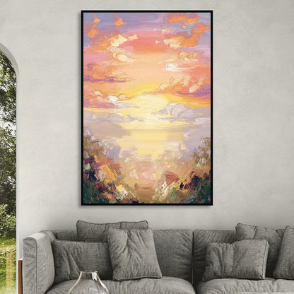 Glendale Sunset Views Sitting Room - Black Canvas Wall Art