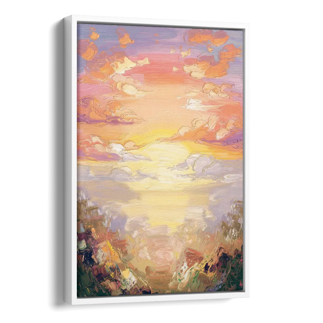Glendale Sunset Views Side - White Canvas Wall Art