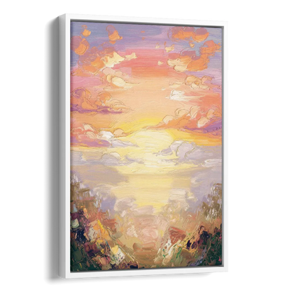 Glendale Sunset Views Side - White Canvas Wall Art
