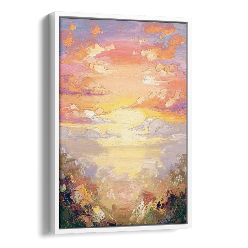 Glendale Sunset Views Side - White Canvas Wall Art