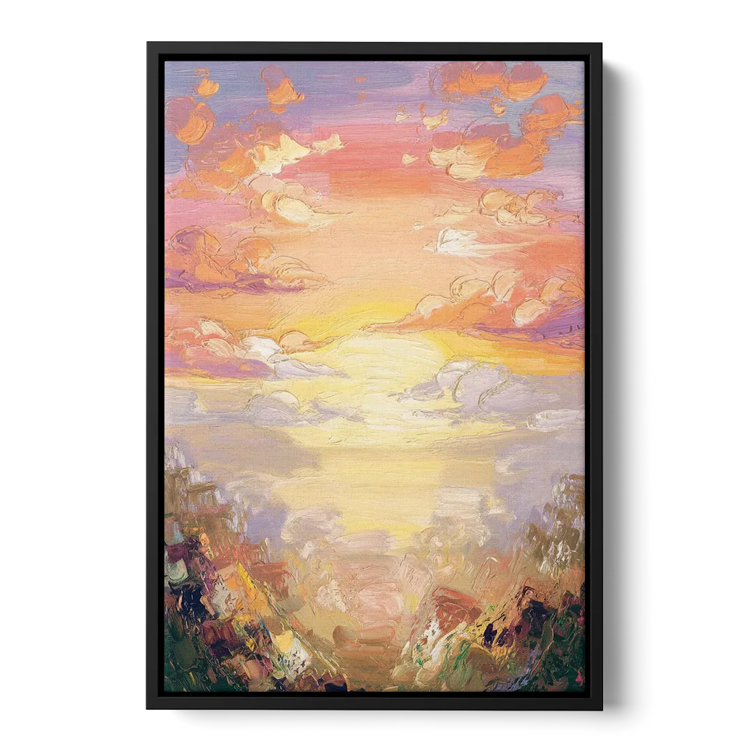 Glendale Sunset Views Front - Black Canvas Wall Art