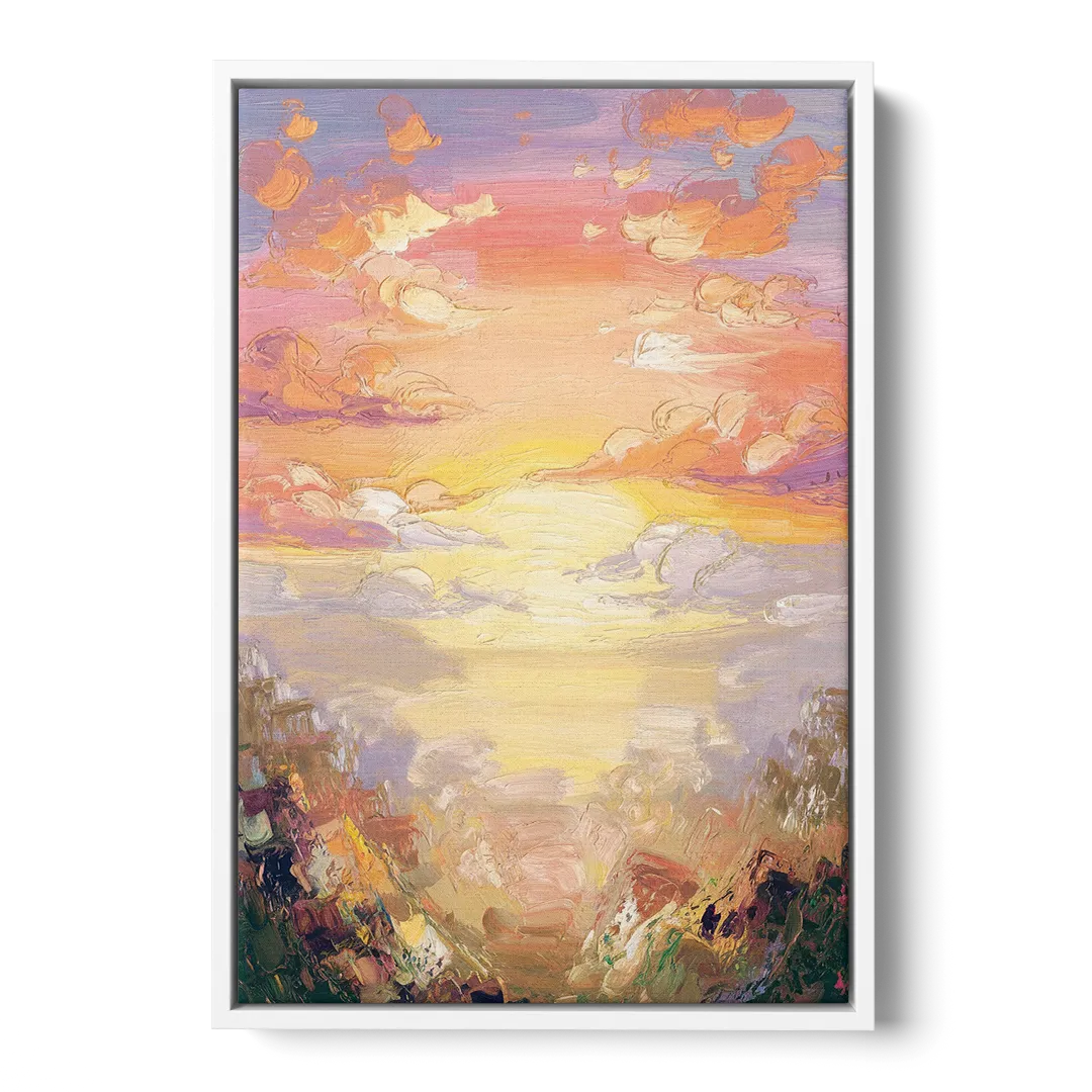 Glendale Sunset Views Front - White Canvas Wall Art
