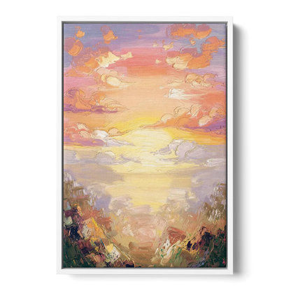 Glendale Sunset Views Front - White Canvas Wall Art