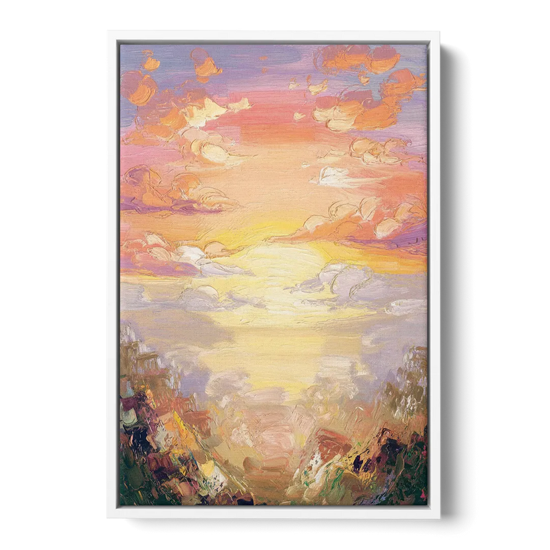 Glendale Sunset Views Front - White Canvas Wall Art