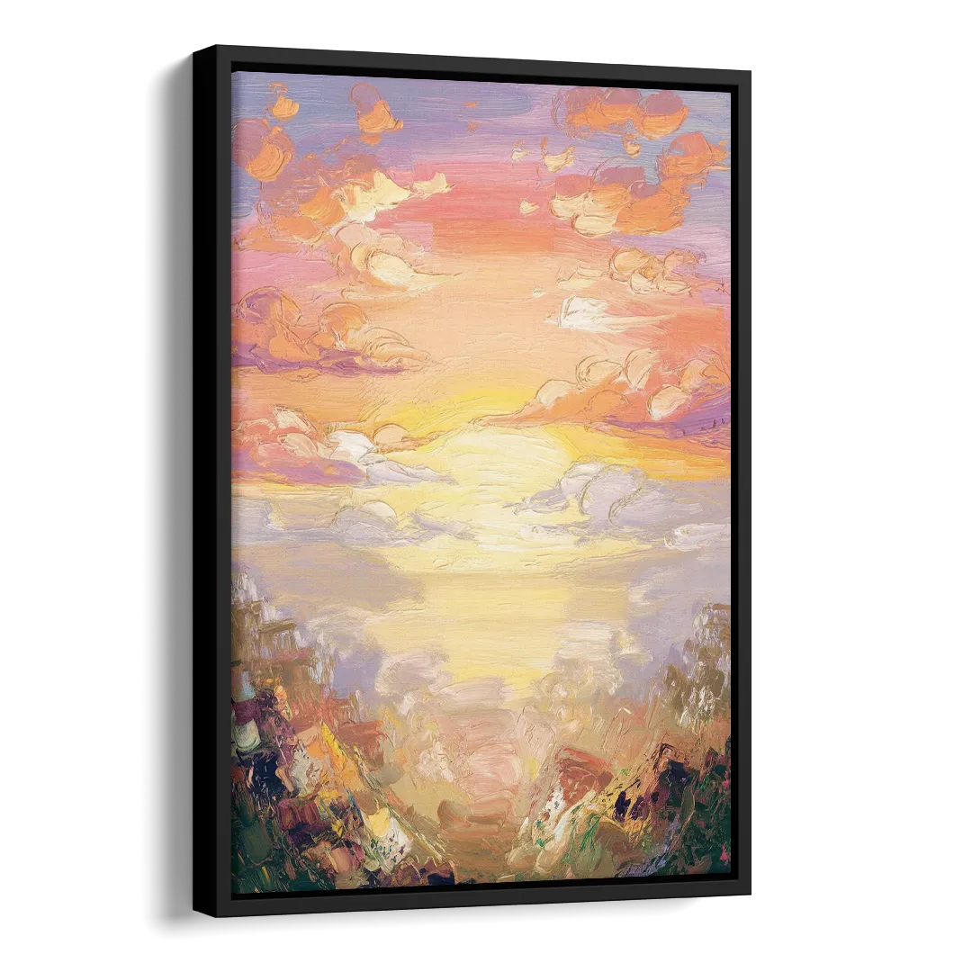 Glendale Sunset Views Side - Black Canvas Wall Art
