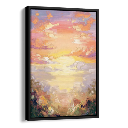 Glendale Sunset Views Side - Black Canvas Wall Art