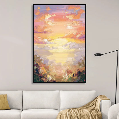 Glendale Sunset Views Living Room - Black Canvas Wall Art