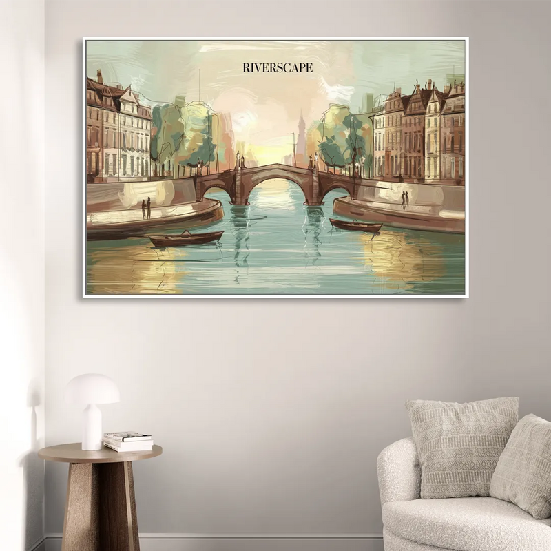 Glendale Urban Serenity Living Room - White Canvas Wall Art