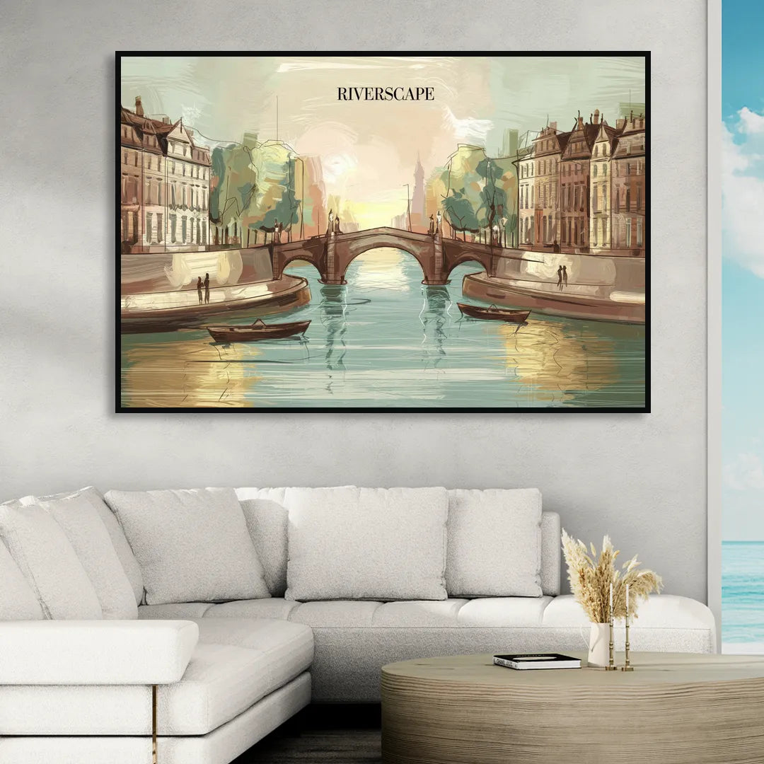 Glendale Urban Serenity Sitting Room - Black Canvas Wall Art