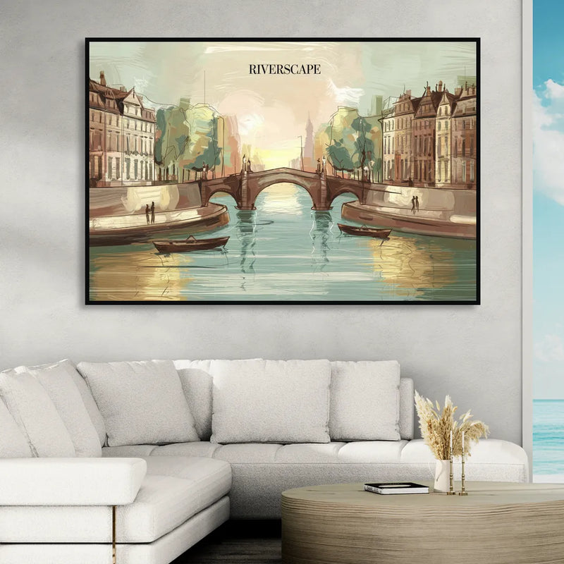 Glendale Urban Serenity Sitting Room - Black Canvas Wall Art
