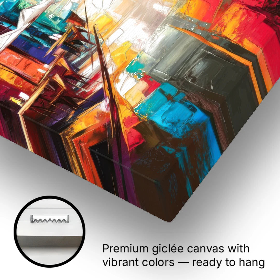 Glendale Vibrant Streetscape - Canvas Wall Art - Gallery Wrap Corner