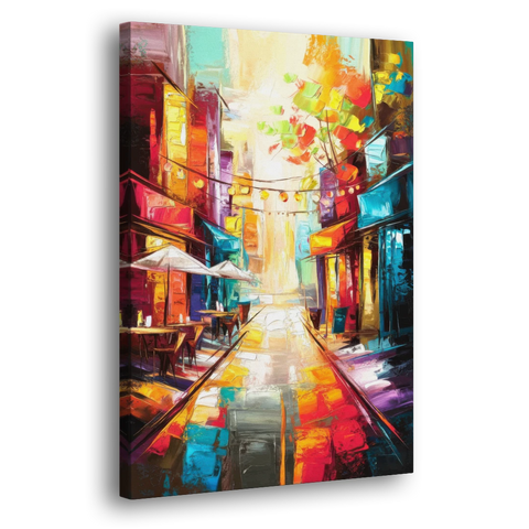 Glendale Vibrant Streetscape - Canvas Wall Art - Side