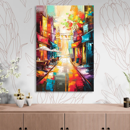 Glendale Vibrant Streetscape Sitting Room - Canvas Wall Art