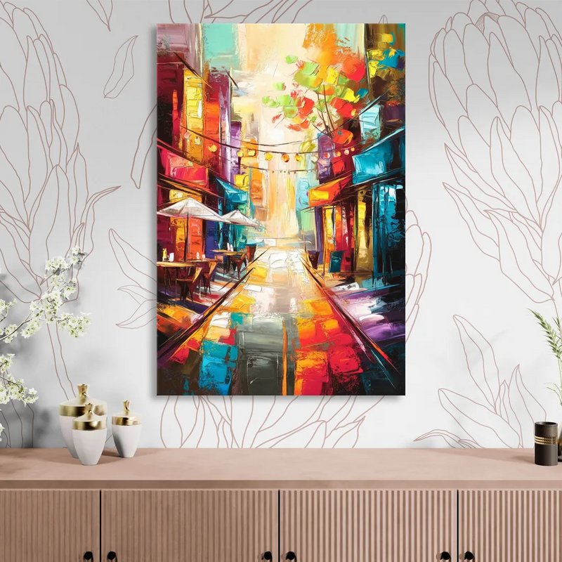 Glendale Vibrant Streetscape Sitting Room - Canvas Wall Art