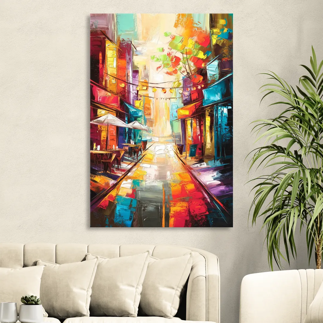 Glendale Vibrant Streetscape Living Room - Canvas Wall Art