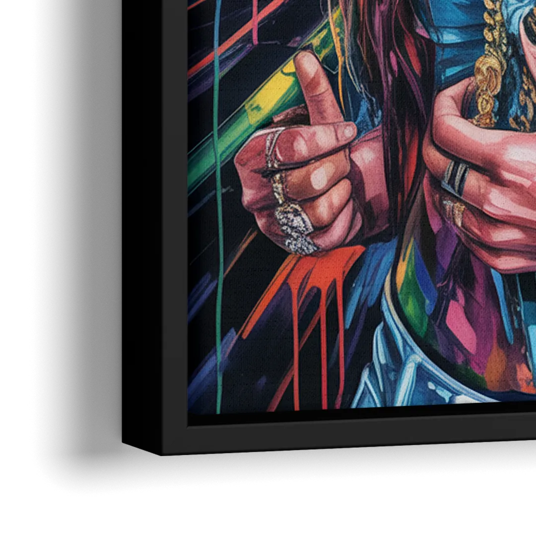 Goal Rush - Close-Up Black Frame Canvas