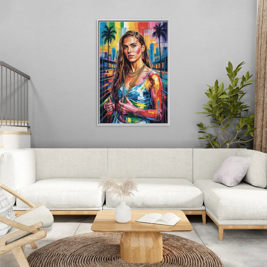 Goal Rush - Living Room White Frame Canvas