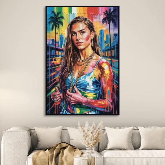 Goal Rush Living Room - Black Canvas Wall Art