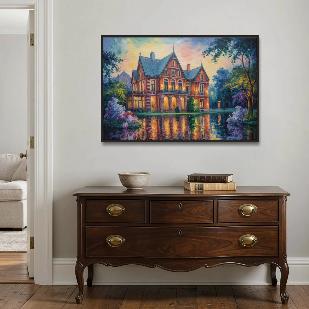 Goethe House Heritage - Black Framed Canvas Wall Art - Coffee Table - 48x32