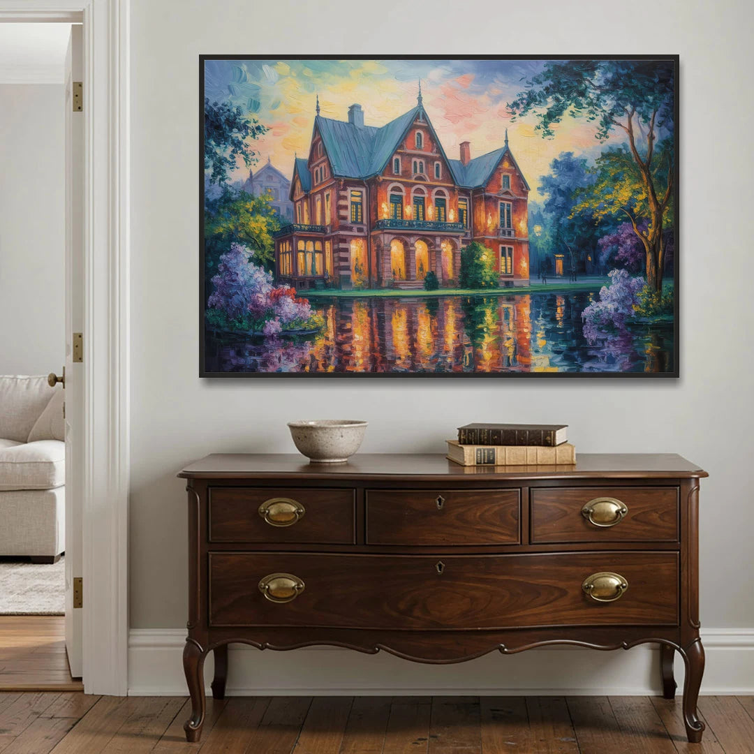 Goethe House Heritage - Black Framed Canvas Wall Art - Coffee Table - 60x40