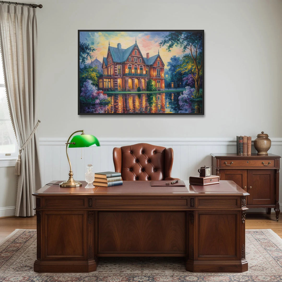 Goethe House Heritage - Black Framed Canvas Wall Art - Office - 48x32