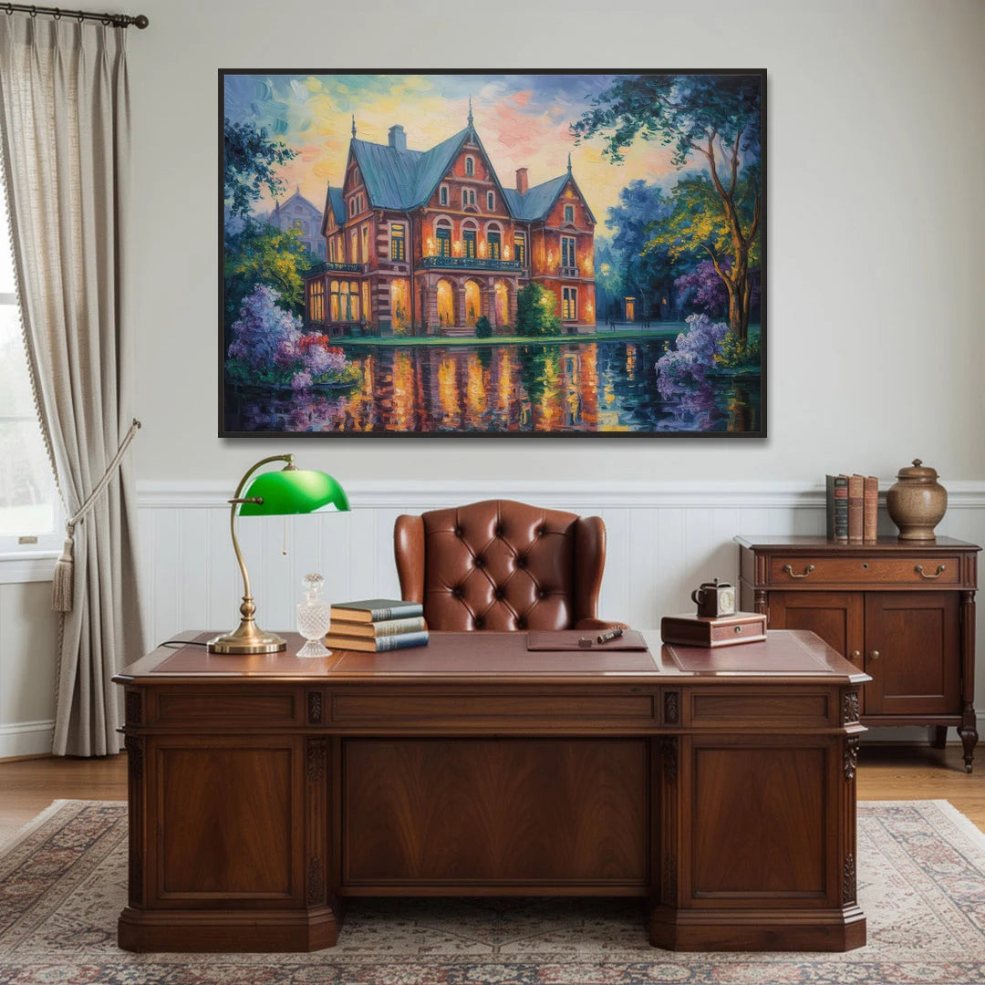 Goethe House Heritage - Black Framed Canvas Wall Art - Office - 60x40