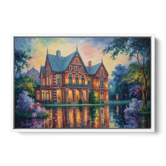 Goethe House Heritage - White Framed Canvas Wall Art - Front