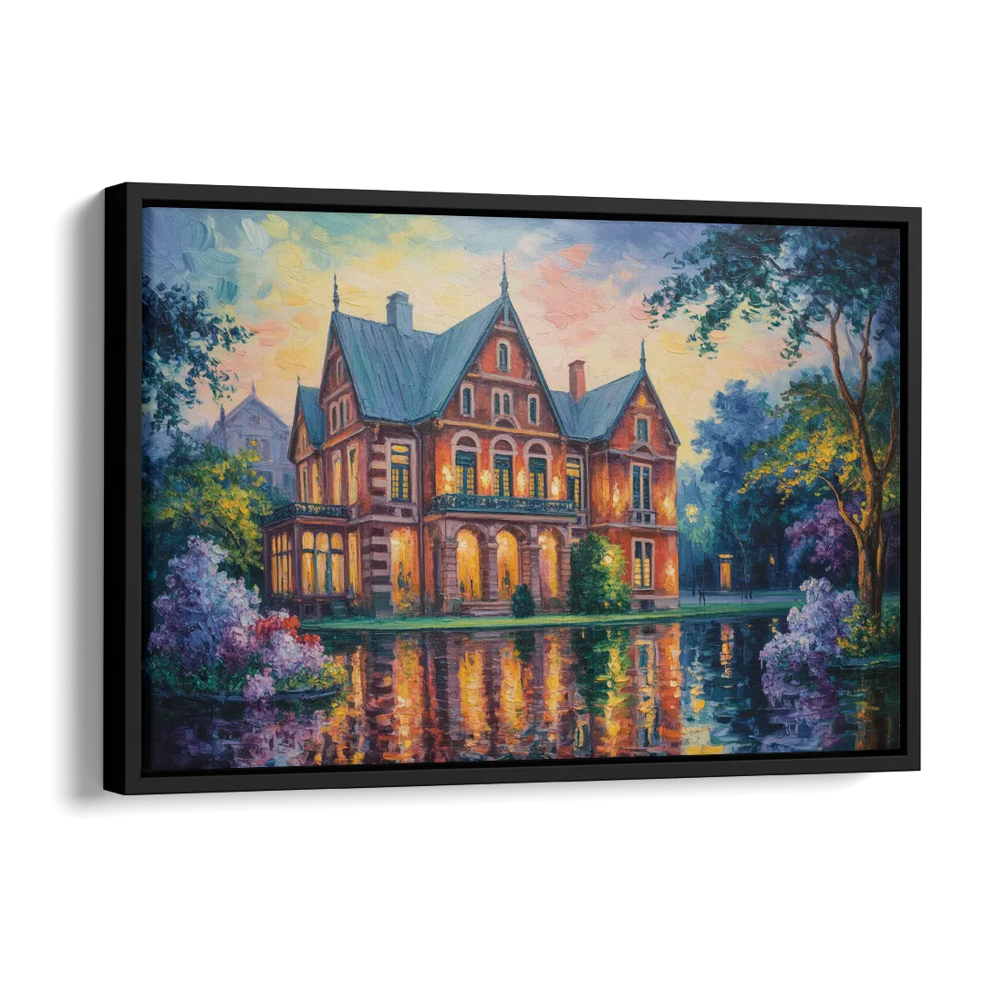 Goethe House Heritage Side - Black Canvas Wall Art