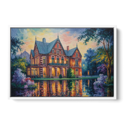 Goethe House Heritage Front - White Canvas Wall Art