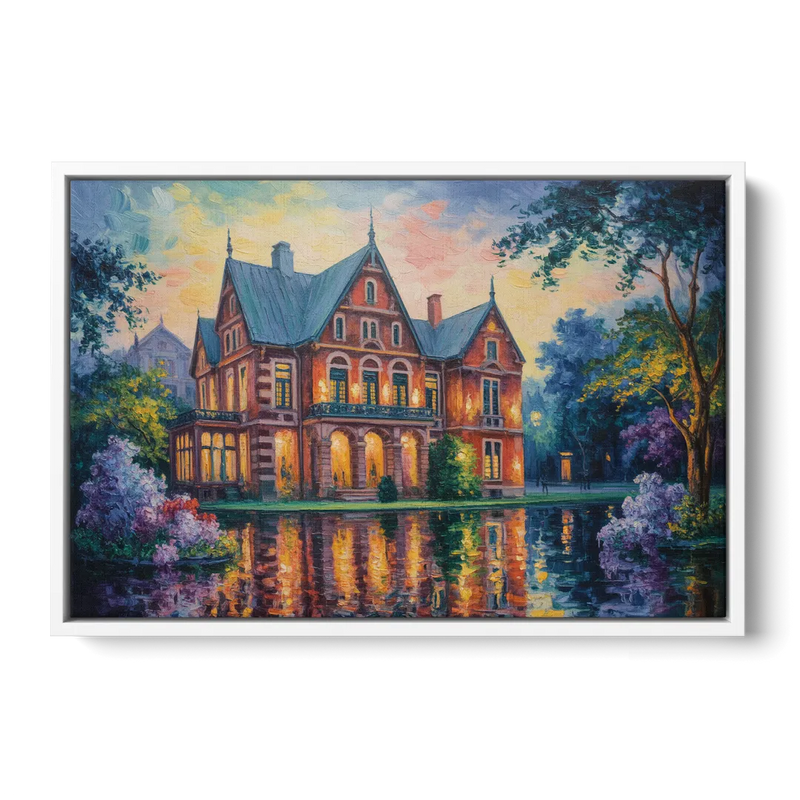 Goethe House Heritage Front - White Canvas Wall Art