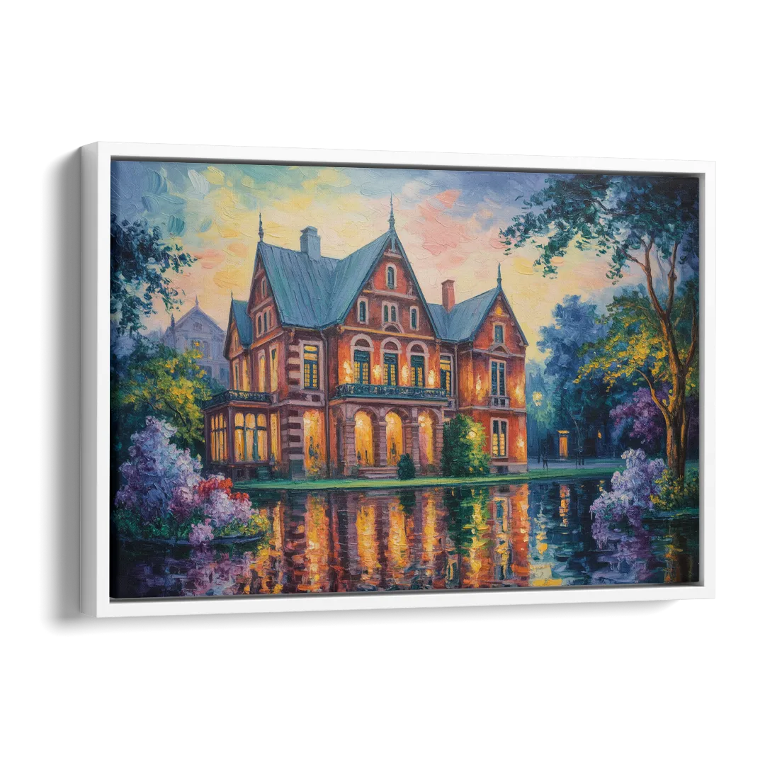 Goethe House Heritage Side - White Canvas Wall Art