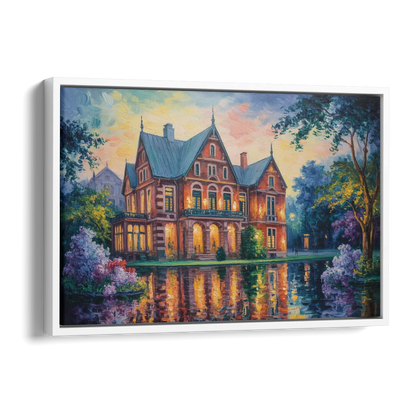Goethe House Heritage Side - White Canvas Wall Art