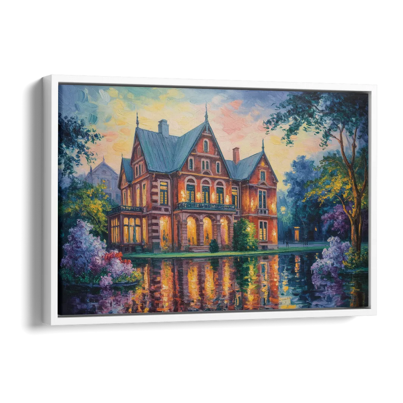 Goethe House Heritage Side - White Canvas Wall Art