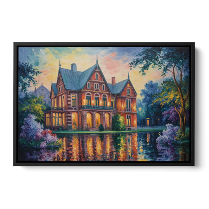 Goethe House Heritage Front - Black Canvas Wall Art