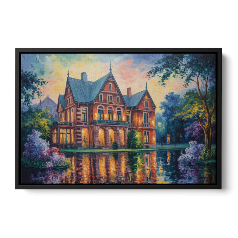 Goethe House Heritage Front - Black Canvas Wall Art