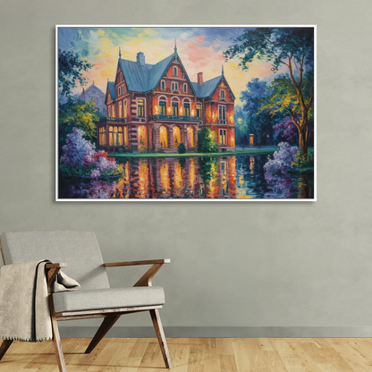 Goethe House Heritage Living Room - White Canvas Wall Art