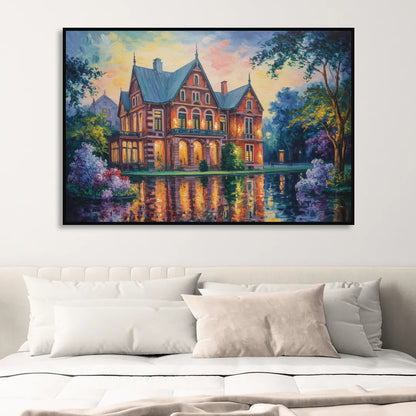 Goethe House Heritage Sitting Room - Black Canvas Wall Art