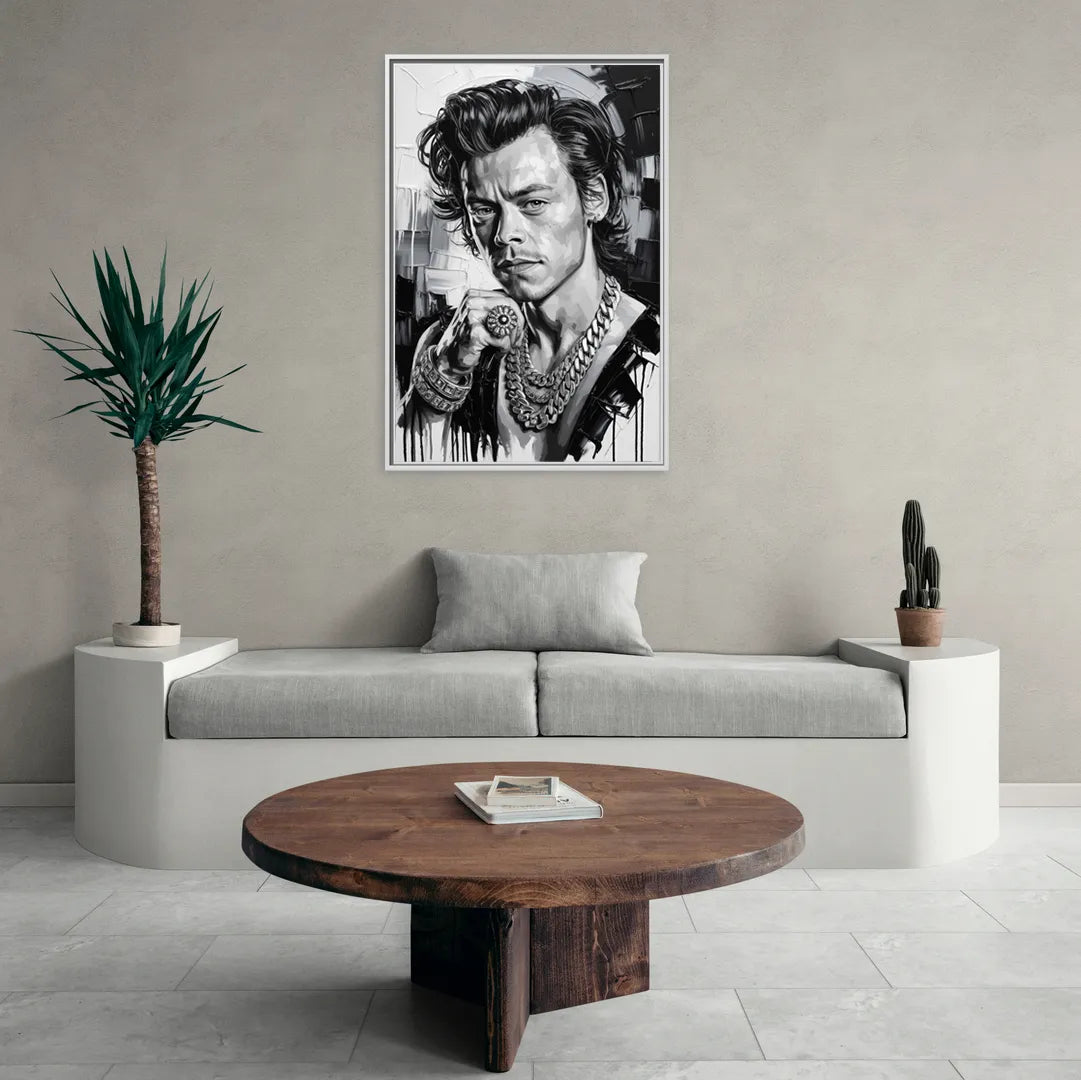 Golden Era 2.0 - Living Room White Frame Canvas