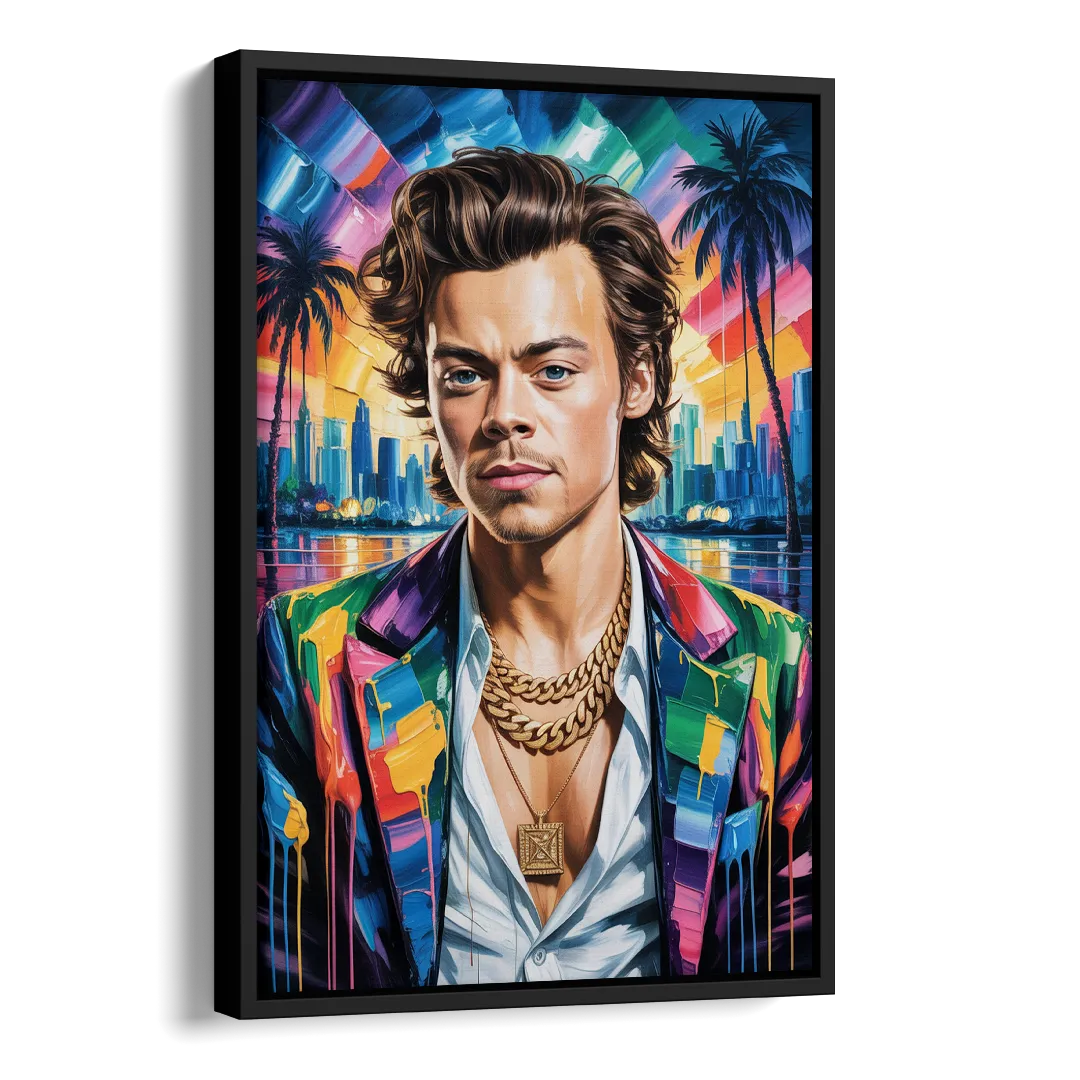 Golden Era Side - Black Canvas Wall Art