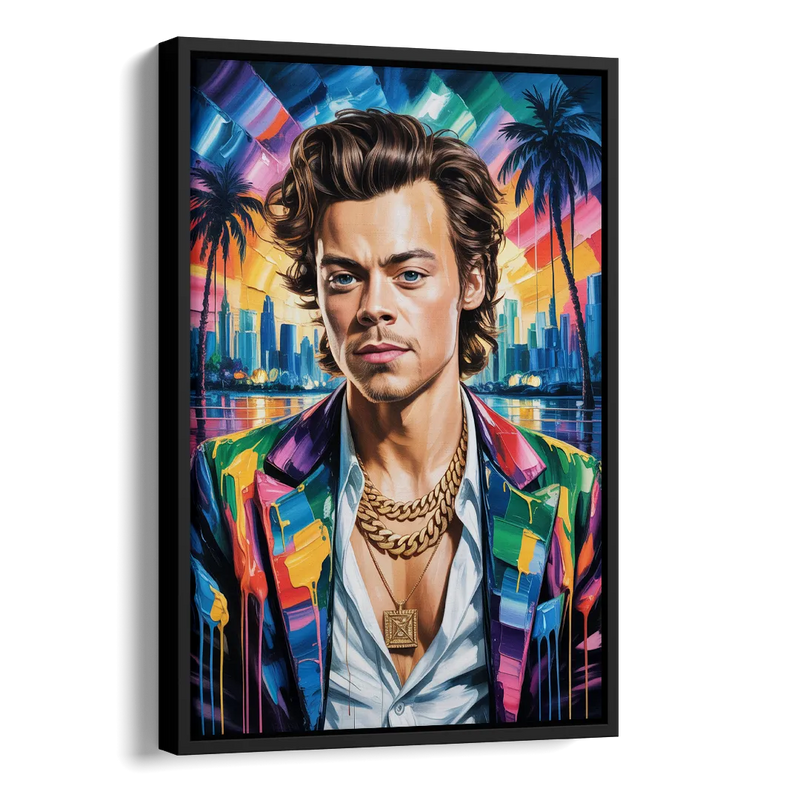 Golden Era Side - Black Canvas Wall Art