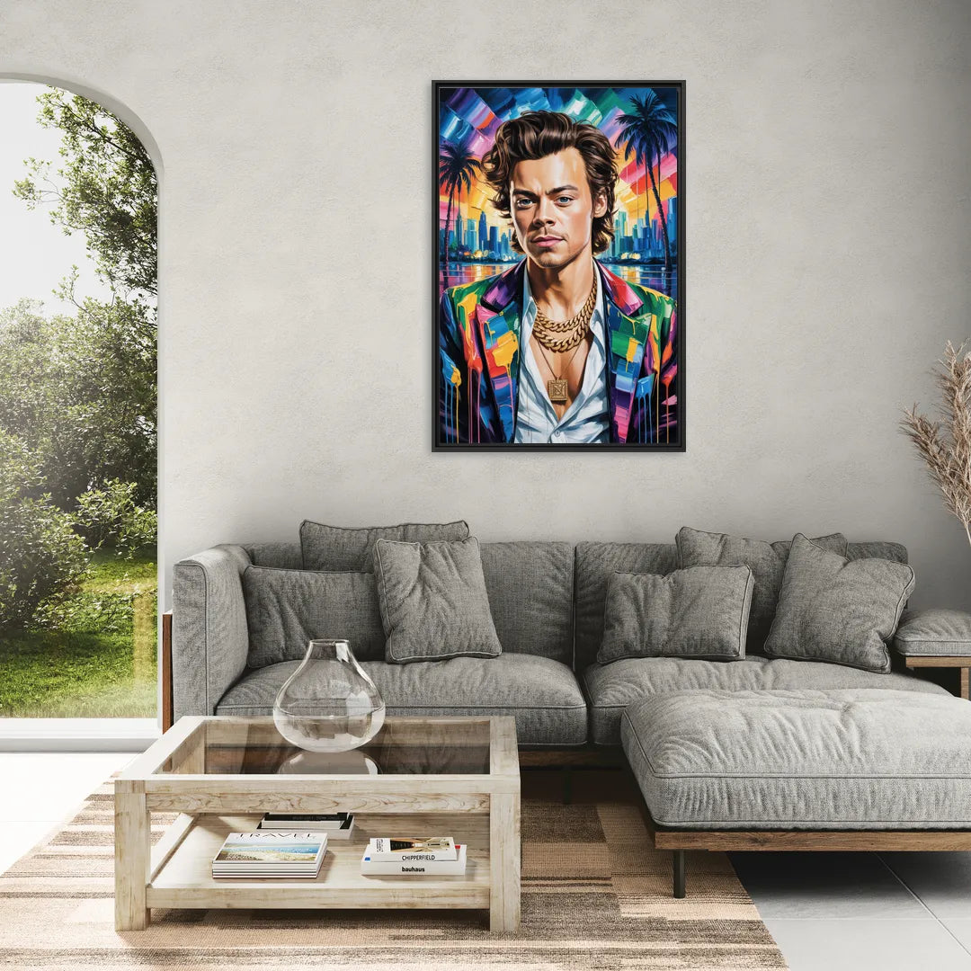 Golden Era - Living Room Black Frame Canvas