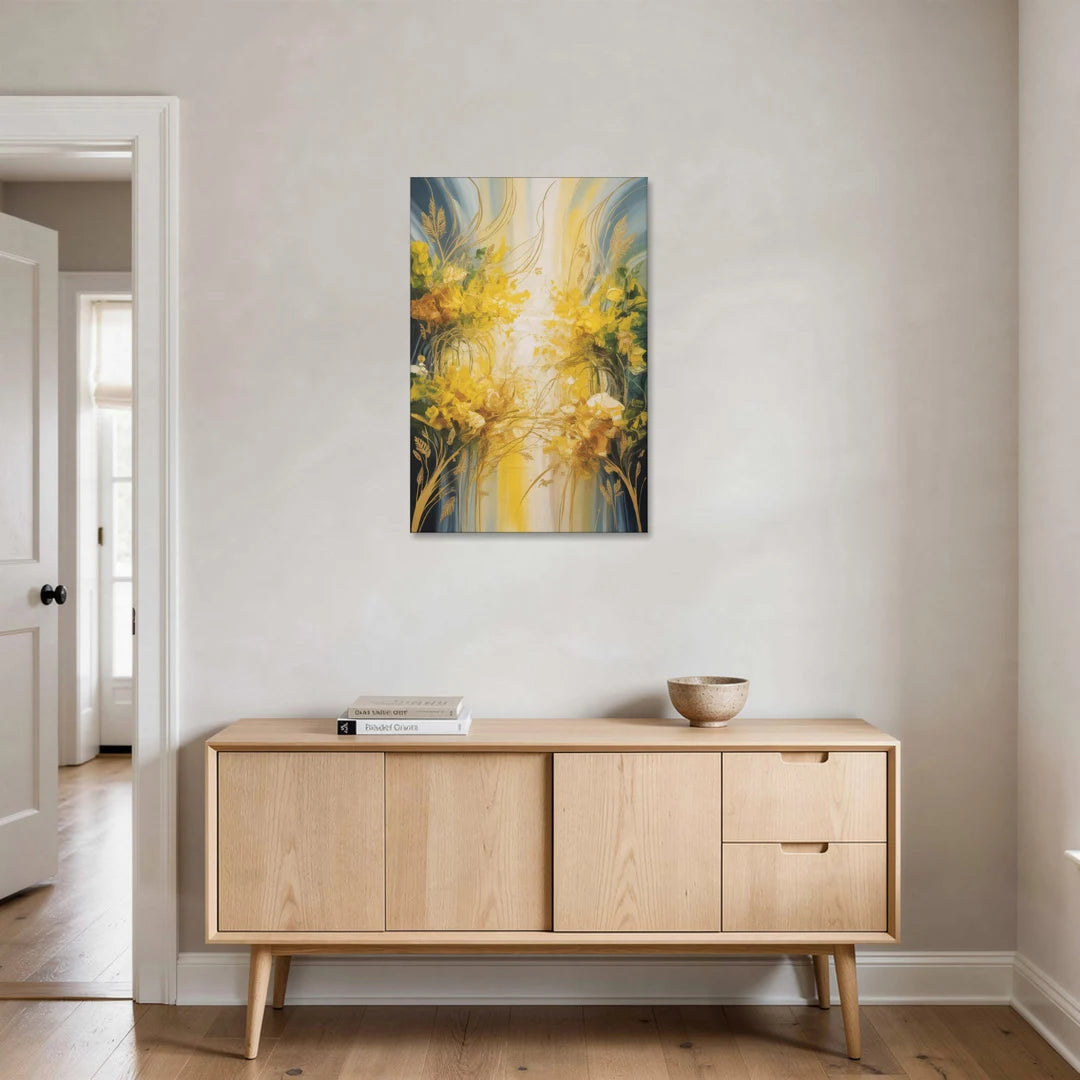 Golden Forest Canopy Yellow Abstract - Canvas Wall Art - Coffee Table - 24x36