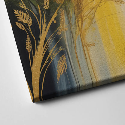 Golden Forest Canopy Yellow Abstract Canvas Close Up