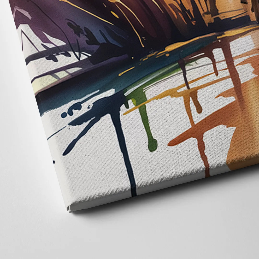 Golden Hour Deer Scene Canvas Close Up