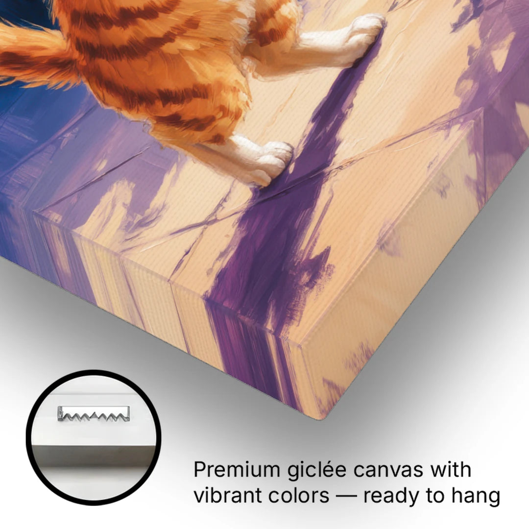 Golden Hour Orange Cat - Canvas Wall Art - Gallery Wrap Corner