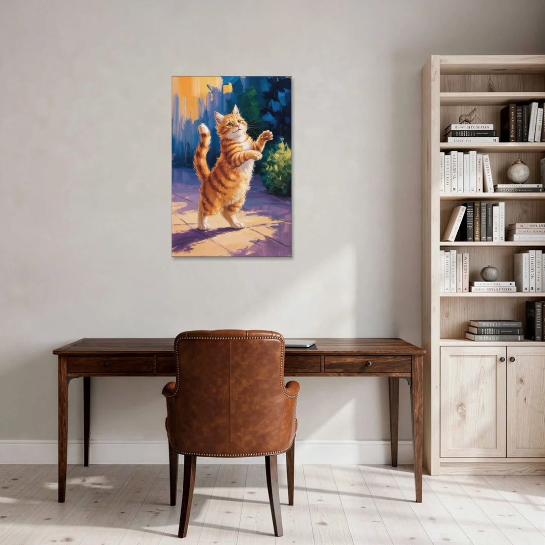 Golden Hour Orange Cat - Canvas Wall Art - Office - 24x36