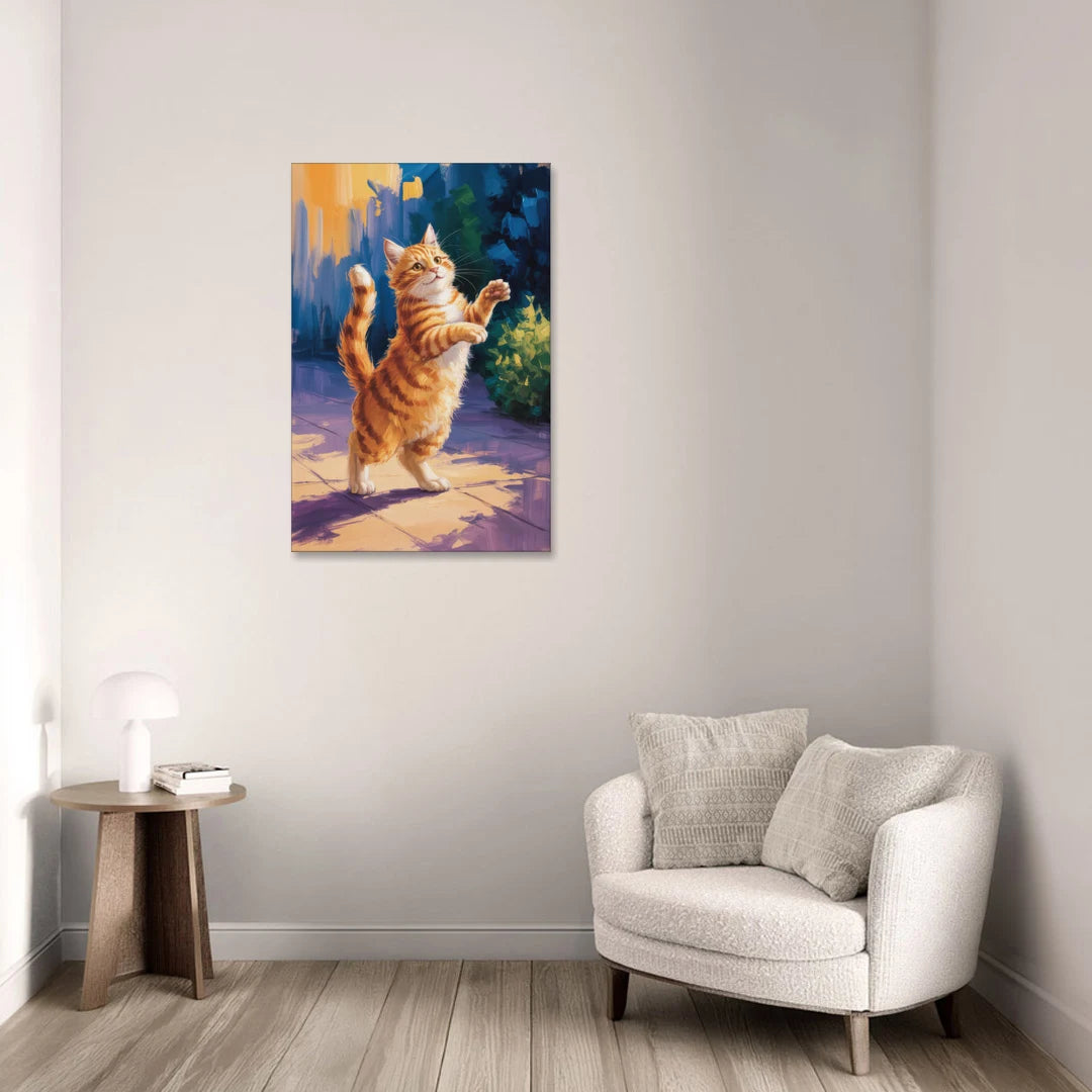 Golden Hour Orange Cat - Canvas Wall Art - Sofa - 24x36