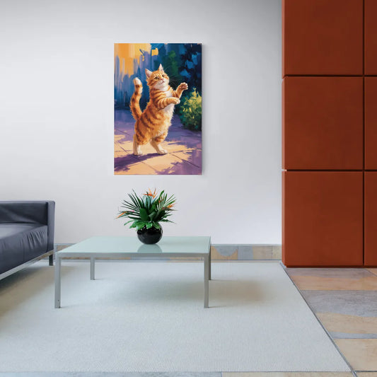 Golden Hour Orange Cat - Canvas Wall Art Living Room